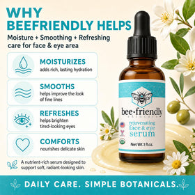 BeeFriendly placed beside night cream illustrating complementary nightly routine