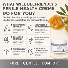 BeeFriendly open jar texture highlighting creamy, non-sticky finish for comfort