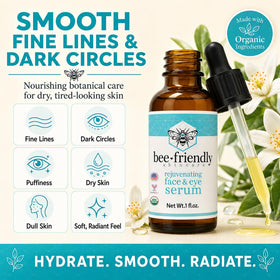 BeeFriendly serum droplet on skin showing lightweight texture and absorption