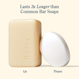 Beekman 1802 soap on bathroom shelf suggesting everyday luxury