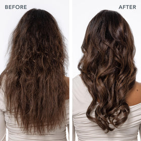 Beekman 1802 before and after hair showing improved smoothness and shine