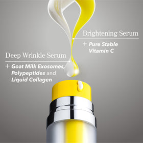 Beekman 1802 bottle next to goat milk visualizing natural lactic acid benefit