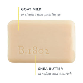 Beekman 1802 bar side profile highlighting dense triple-milled texture and longevity