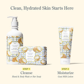 Beekman 1802 bottle staged in bathroom showing everyday use benefit
