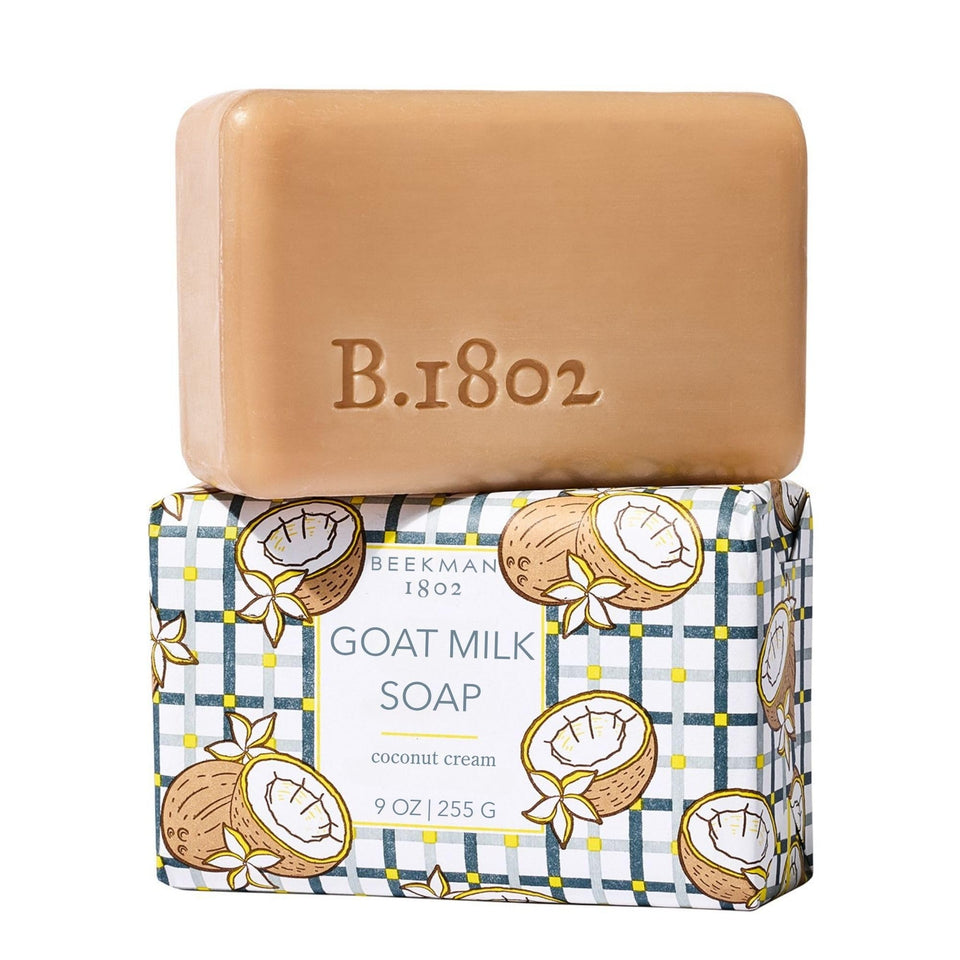 Beekman 1802 front packaging showing coconut cream scent and moisturizing benefits