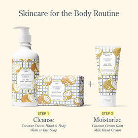 Beekman 1802 hand cream in a tote bag lifestyle scene, convenient on-the-go care benefit