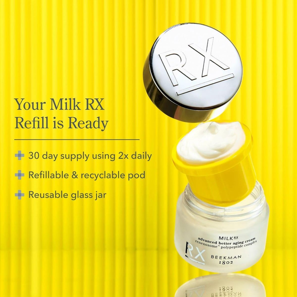 Beekman 1802 cream on fingers ready to apply for smoother-looking skin