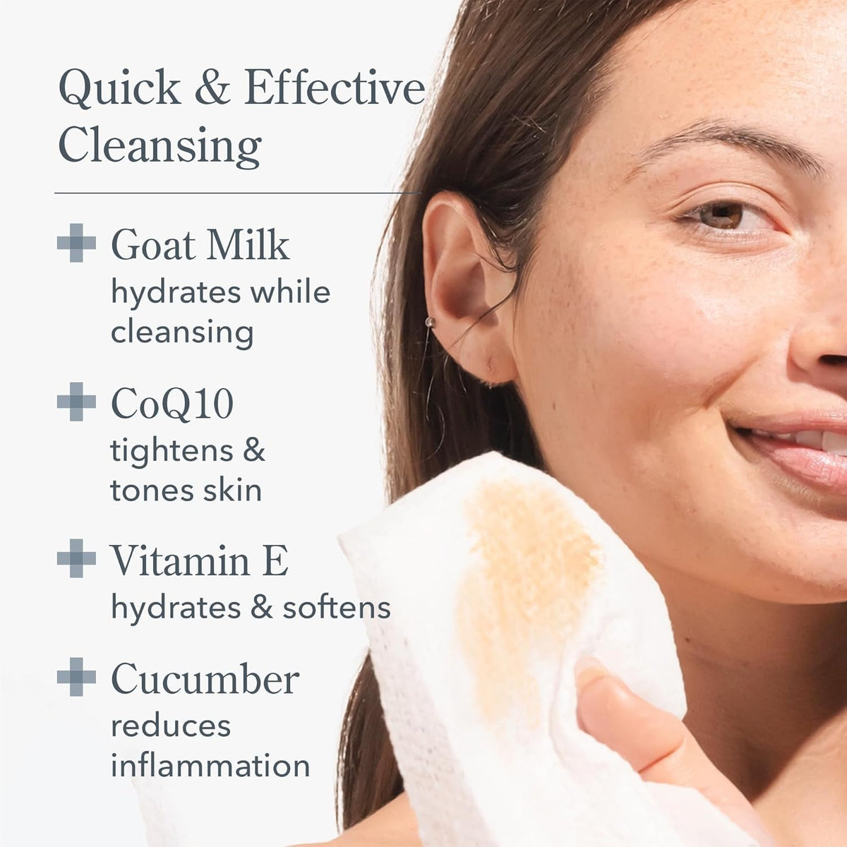 Beekman 1802 open tub with a wipe pulled out for quick cleansing on the go