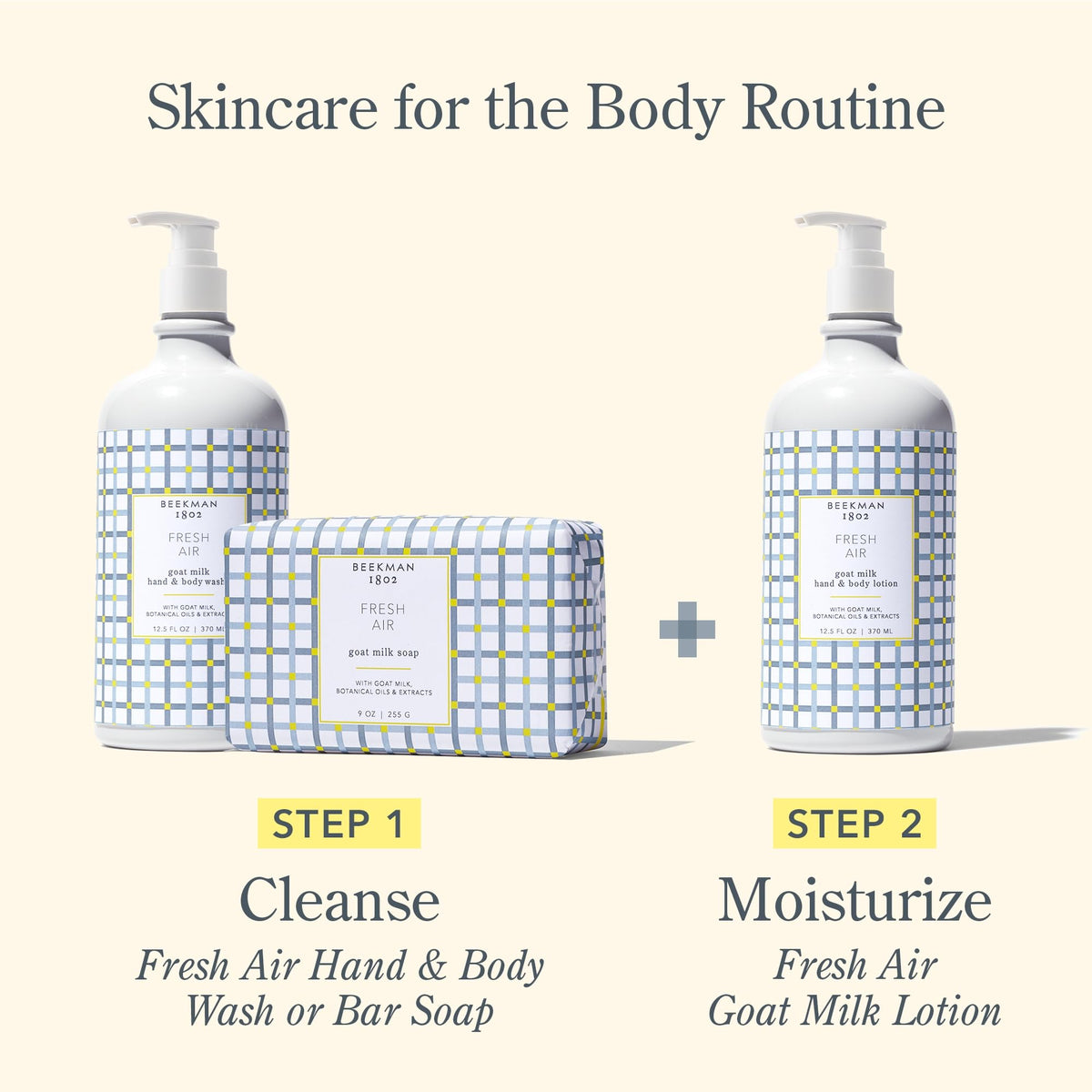 Beekman 1802 bottle staged in bathroom setting suggesting daily ritual and fresh scent