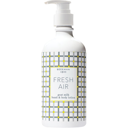 Beekman 1802 front bottle view showing Fresh Air label and clean design benefit