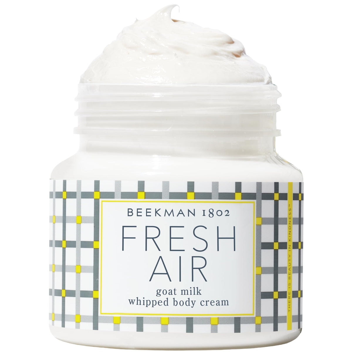 Beekman 1802 jar front view showing packaging and Fresh Air scent benefit