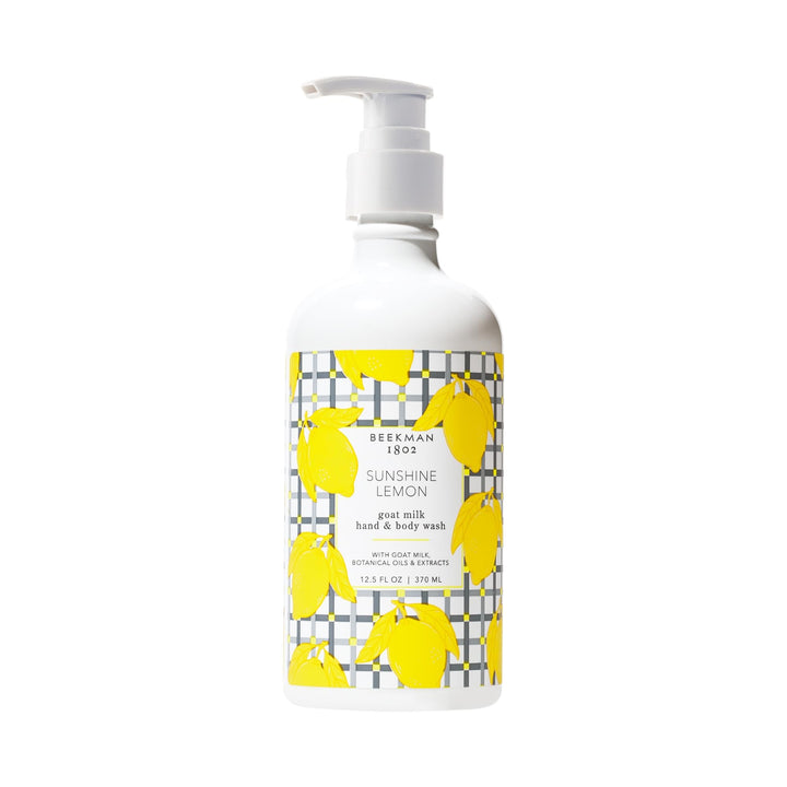 Beekman 1802 front bottle showing Sunshine Lemon label and clean packaging benefit