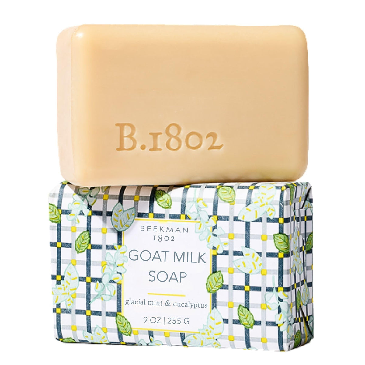 Beekman 1802 front packaging showing glacial mint eucalyptus scent and benefits