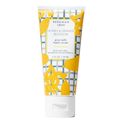 Beekman 1802 front packaging showing honey orange blossom scent and travel size benefit
