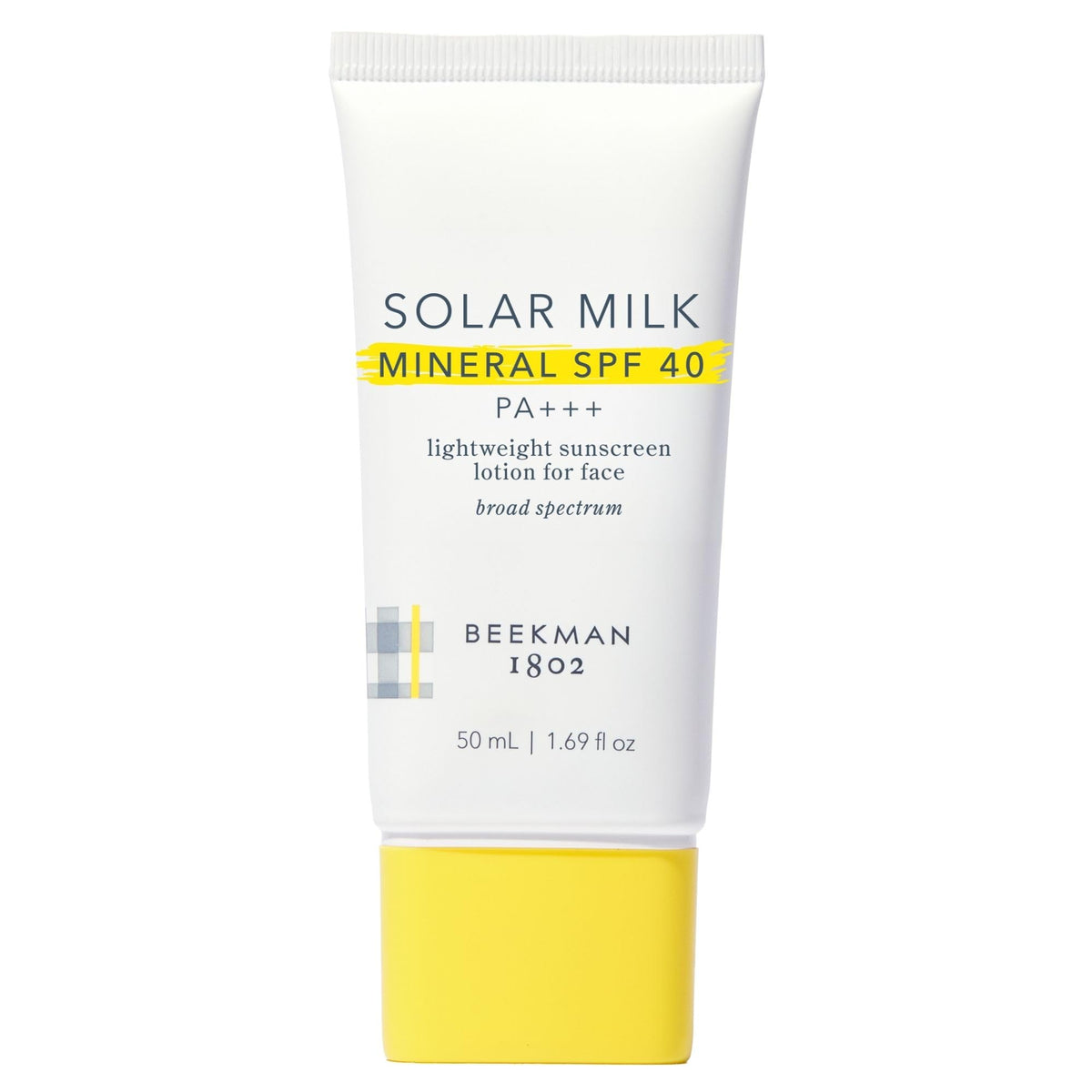 Beekman 1802 front packaging showing SPF 40 and branding for daily protection