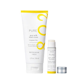Beekman 1802 hand cream front packaging showing compact tube and clean design