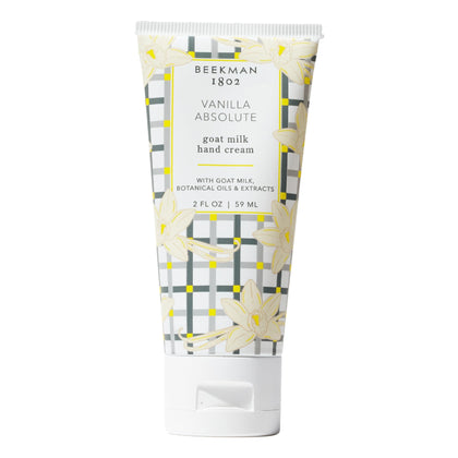 Beekman 1802 front packaging showing 2 oz hand cream, clear moisturizing benefits