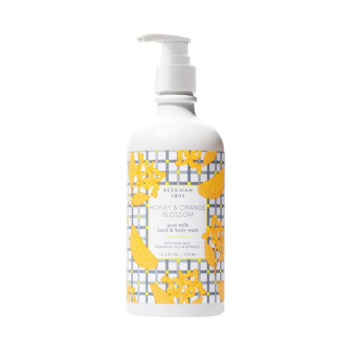 Beekman 1802 front label showing Honey & Orange Blossom and moisturizing benefits