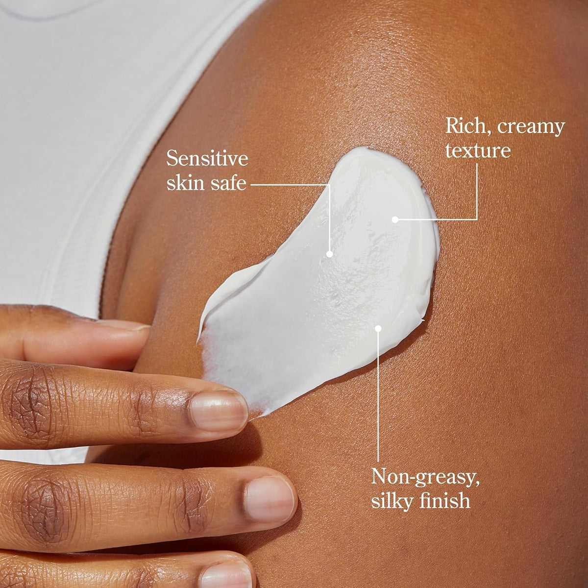 Beekman 1802 open jar top view highlighting creamy finish for soft skin