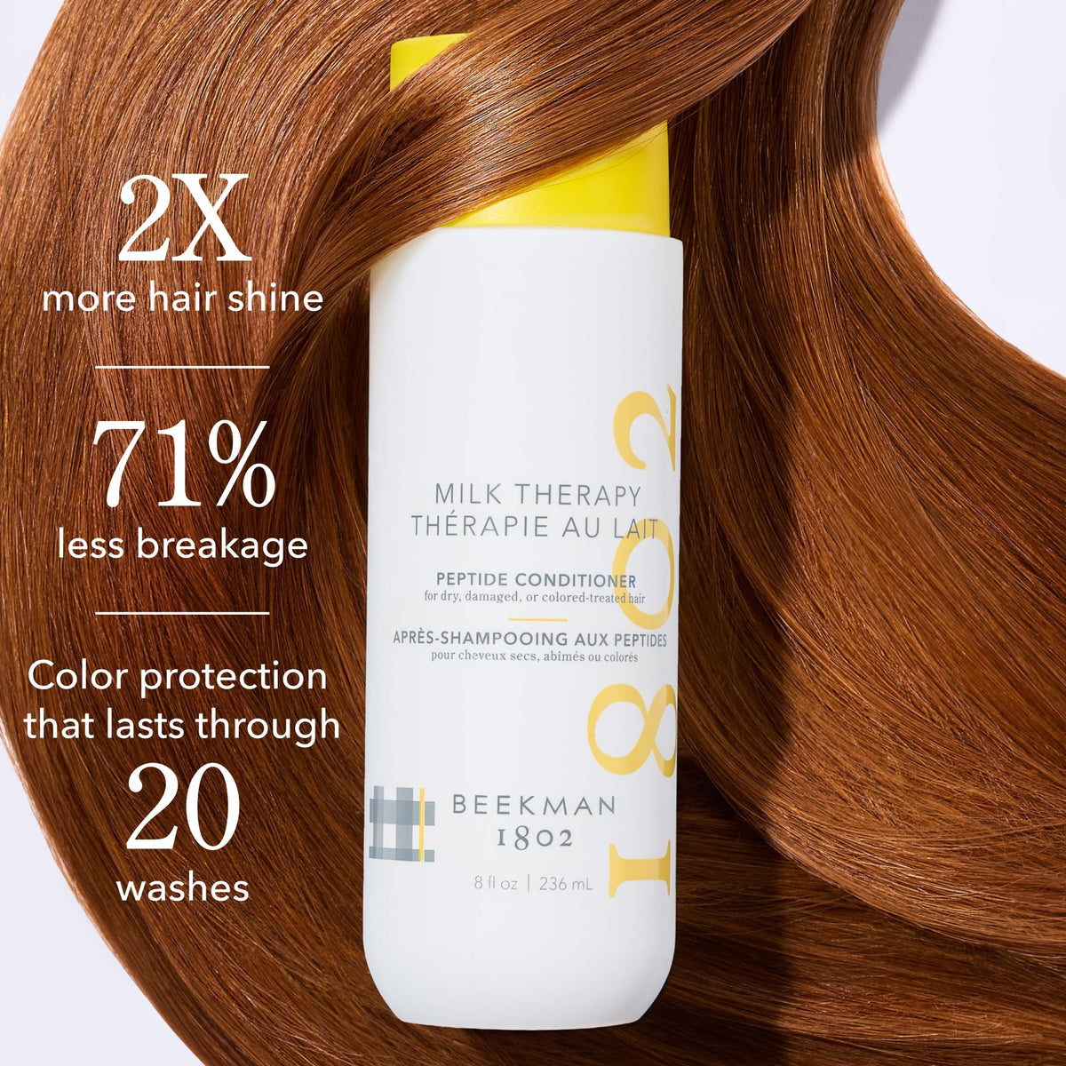 Beekman 1802 pump dispensing conditioner texture for easy application