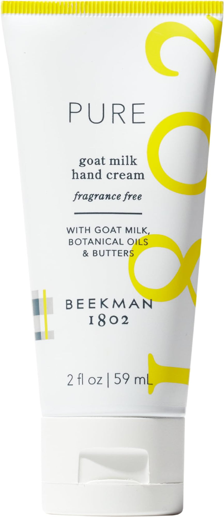Beekman 1802 front tube view showing clean fragrance-free design and portability