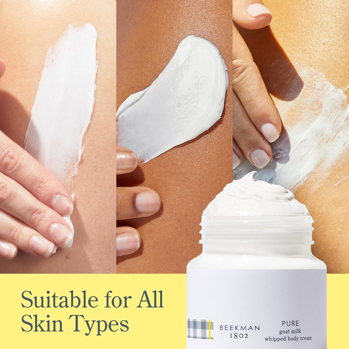 Beekman 1802 elbow before and after showing visible skin softening