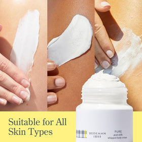 Beekman 1802 elbow before and after showing visible skin softening