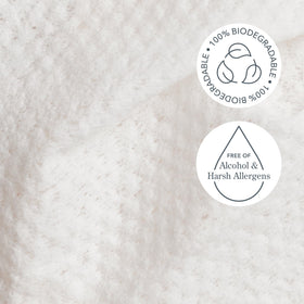 Beekman 1802 close-up of wipe texture showing soft material and gentle exfoliation