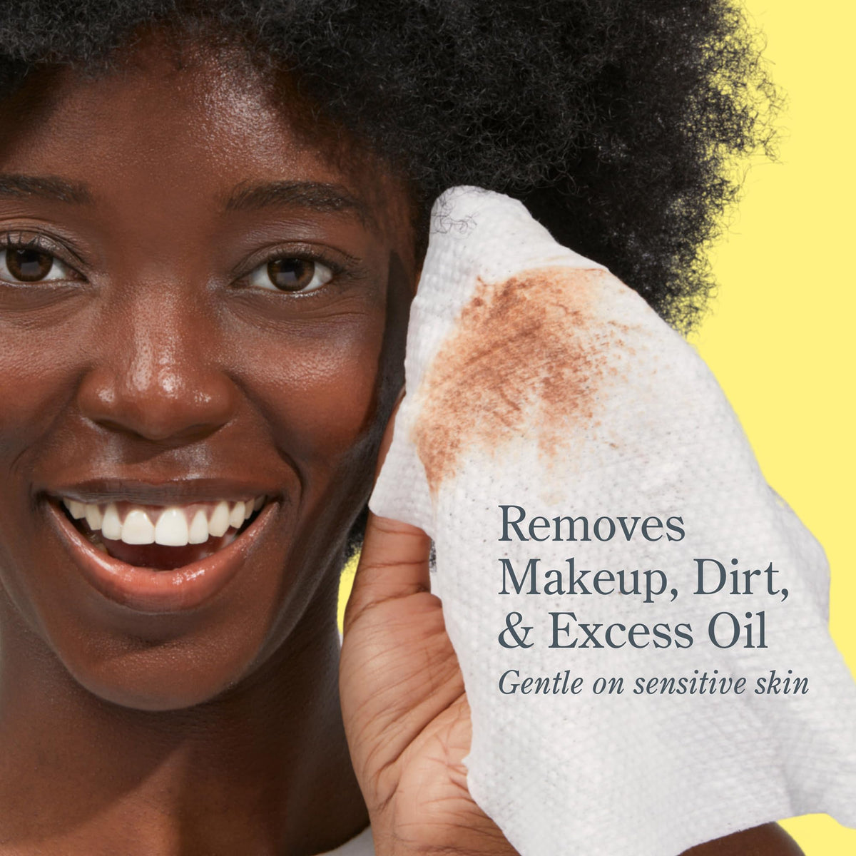 Beekman 1802 wipe held in hand showing true size and one-step removal convenience