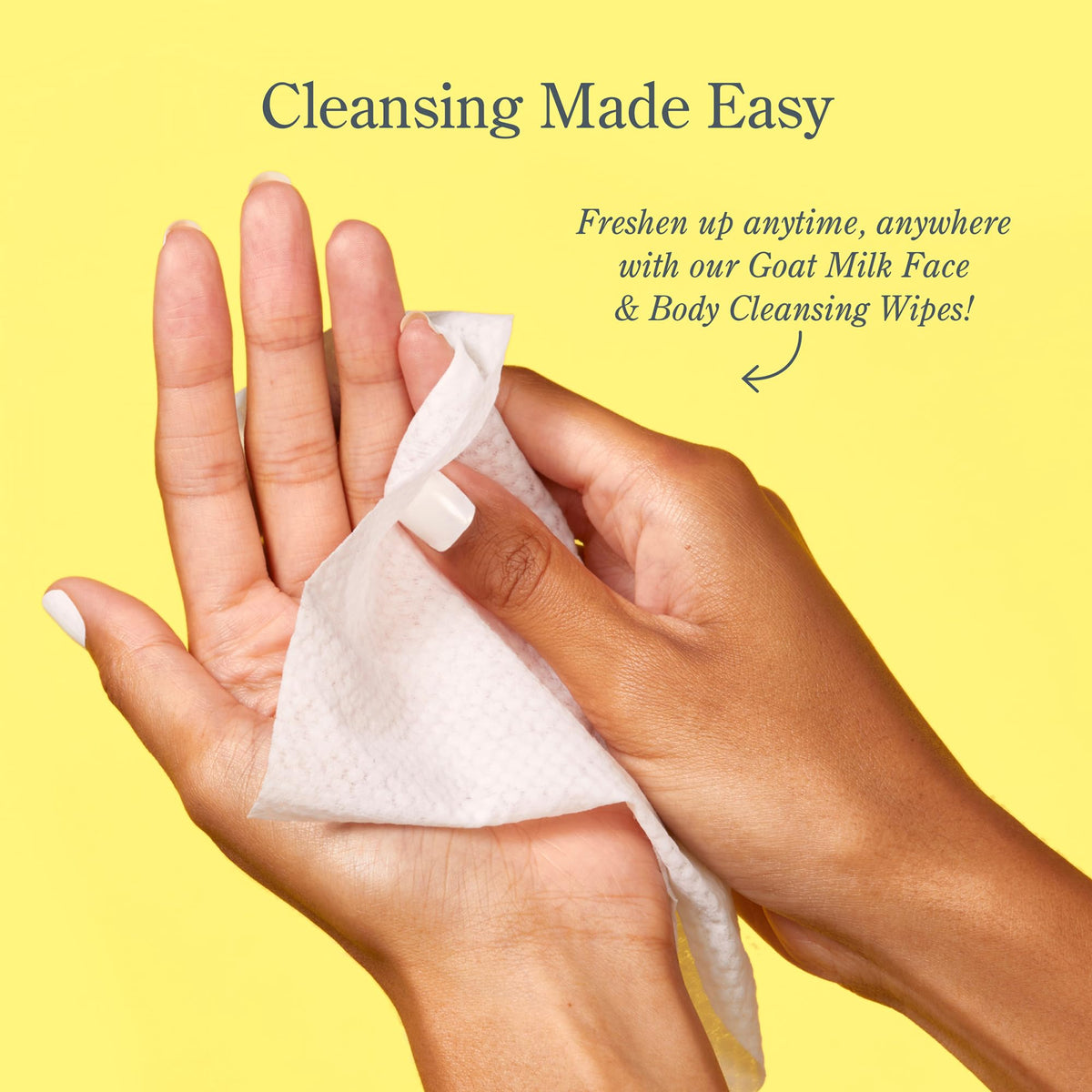 Beekman 1802 wipes on bathroom counter suggesting daily skincare refresh benefit