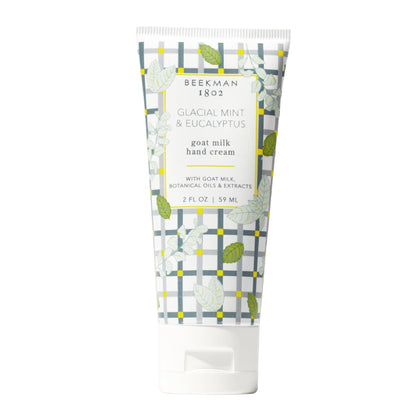 Beekman 1802 front packaging showing 2 oz hand cream and brand benefits