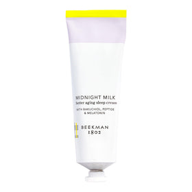 Beekman 1802 jar front view showing overnight cream benefits