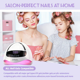 BEENLE lamp on salon table with manicure tools indicating professional setup