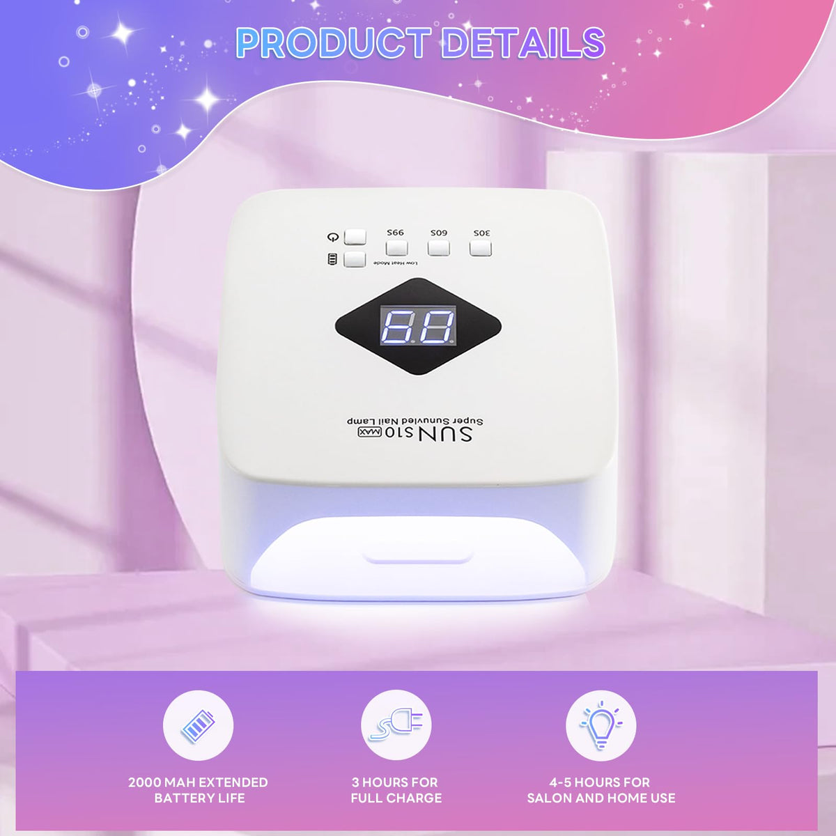 BEENLE S10 LCD display with countdown timer offering precise cure control
