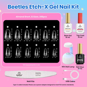 Beetles display of 288 tips in 12 sizes illustrating precise size selection