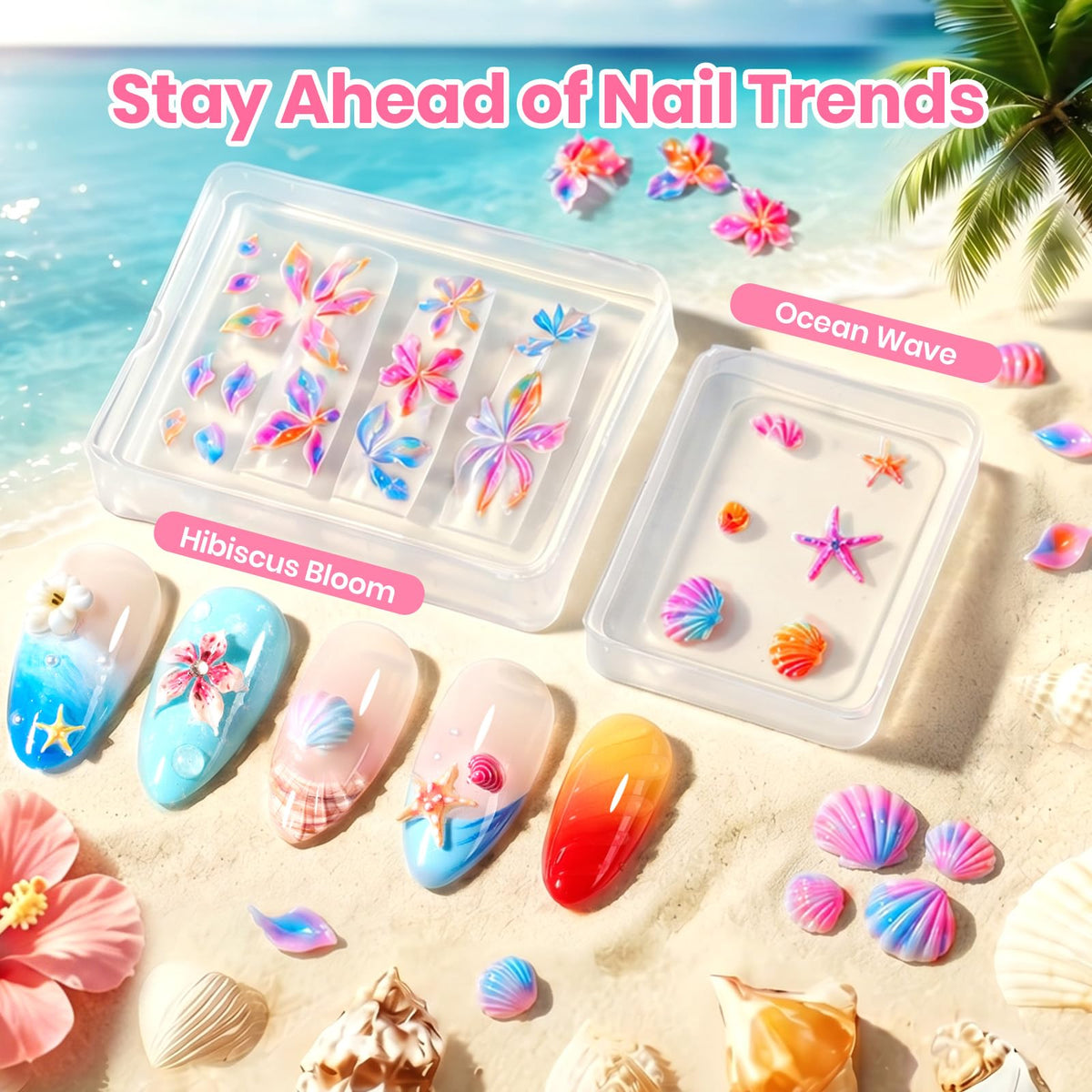 beetles gel polish silicone molds close-up for consistent hibiscus and shell shapes