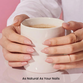 Beetles almond short nail tips spread out to show shape and natural look
