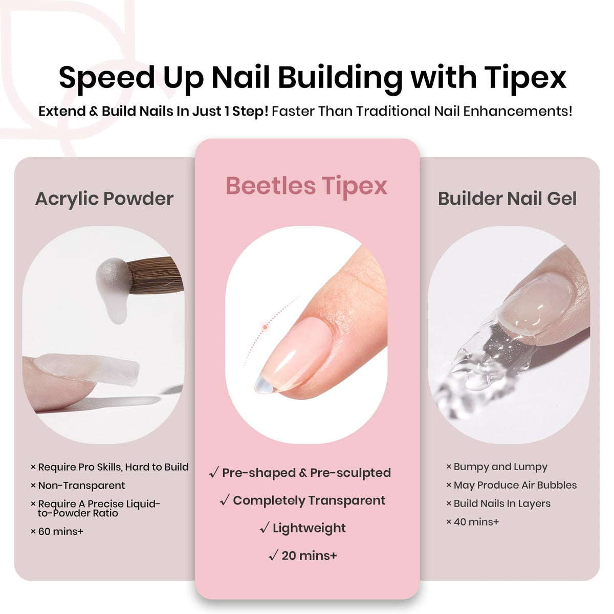 beetles hand applying tip with glue to speed up extensions