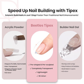 beetles hand applying tip with glue to speed up extensions