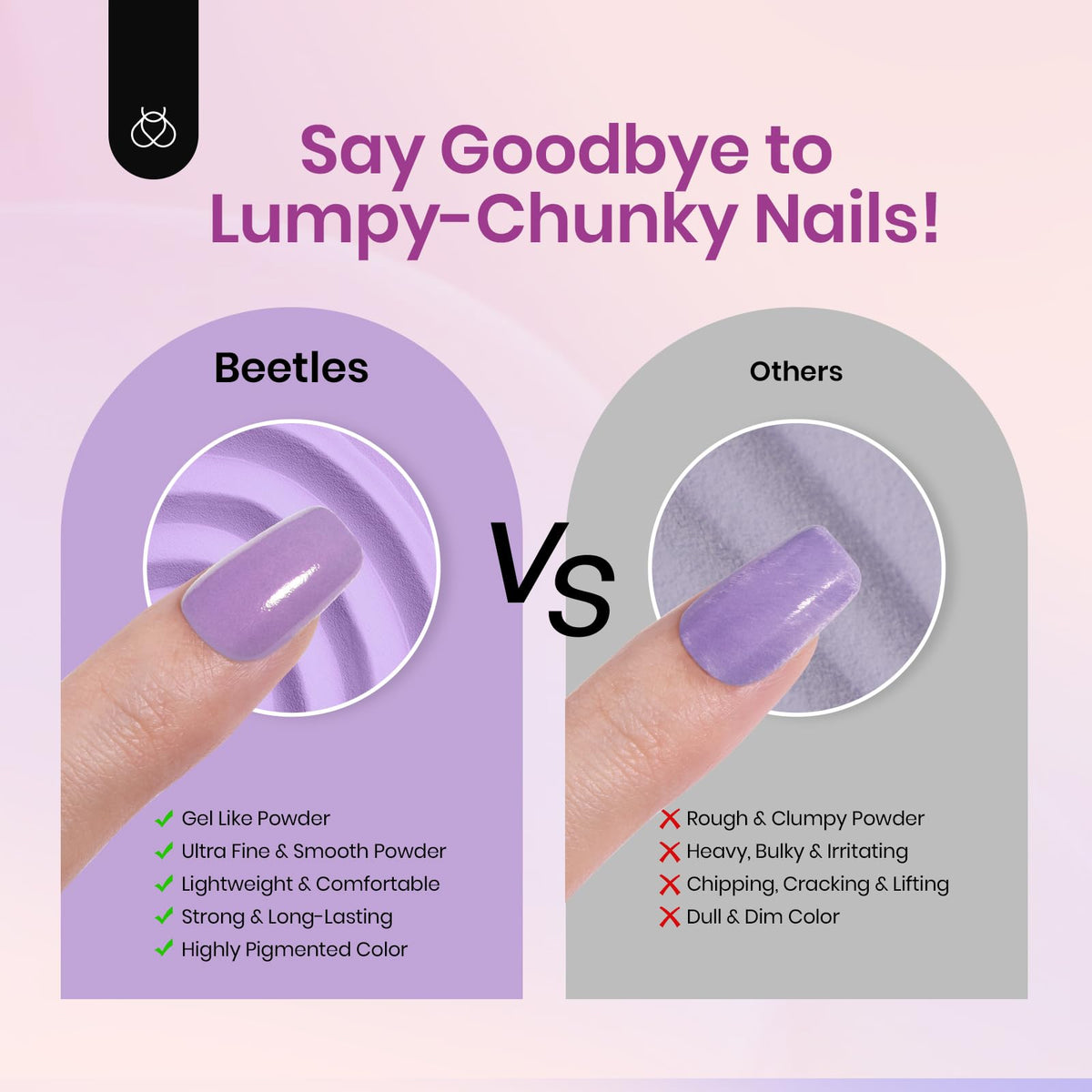 beetles application in use demonstrating dipping technique for easy home manicures