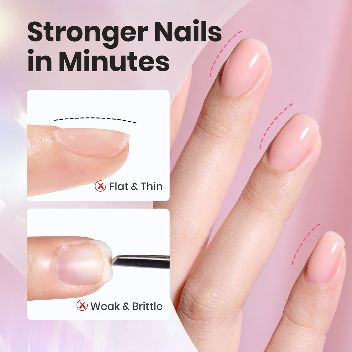 beetles application on nail apex illustrating how to shape and strengthen