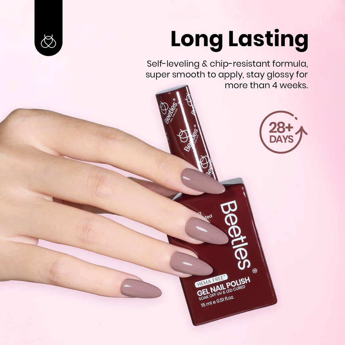 beetles application photo in salon showing brush stroke and cured shine for professional finish