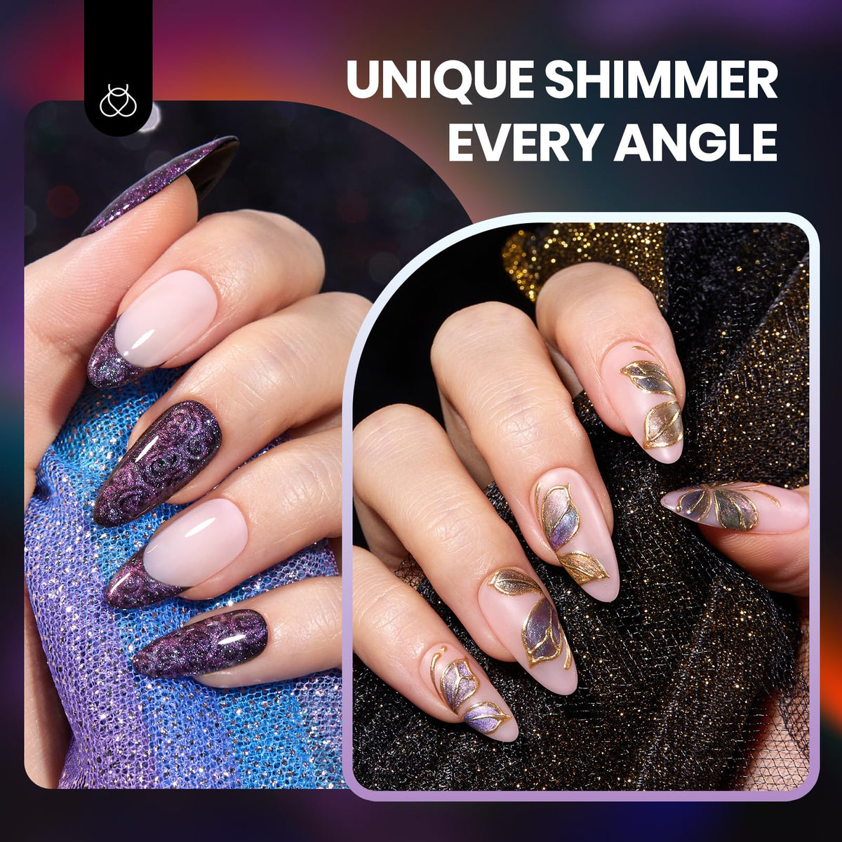 beetles application over black gel demonstrating deeper cat eye contrast and vibrant depth