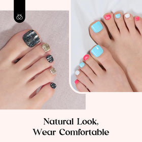 beetles application tools and contents displayed to streamline at-home pedicures