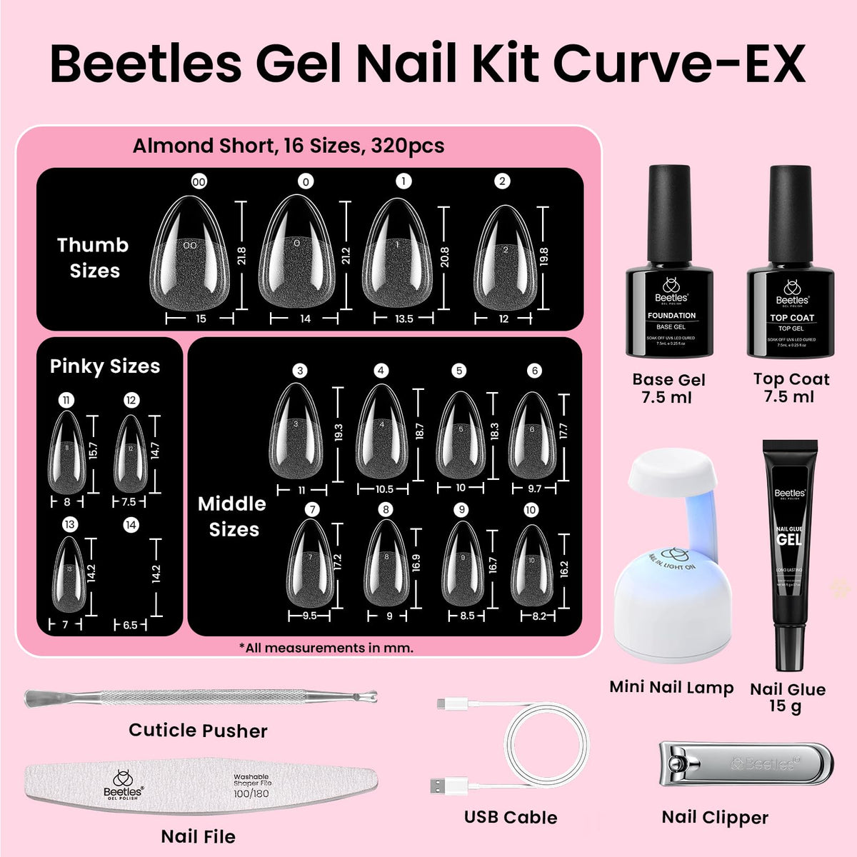 beetles base and top gel with mini lamp illustrating cured finish