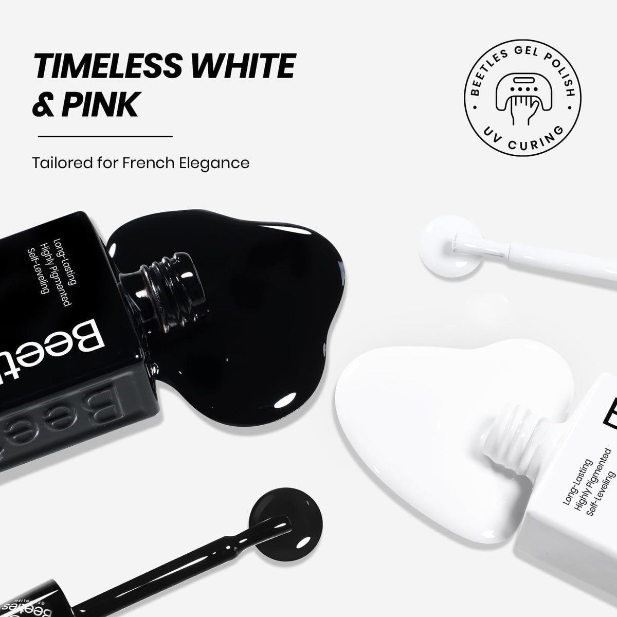 Beetles Gel Polish black gel brush stroke detail for precise lines