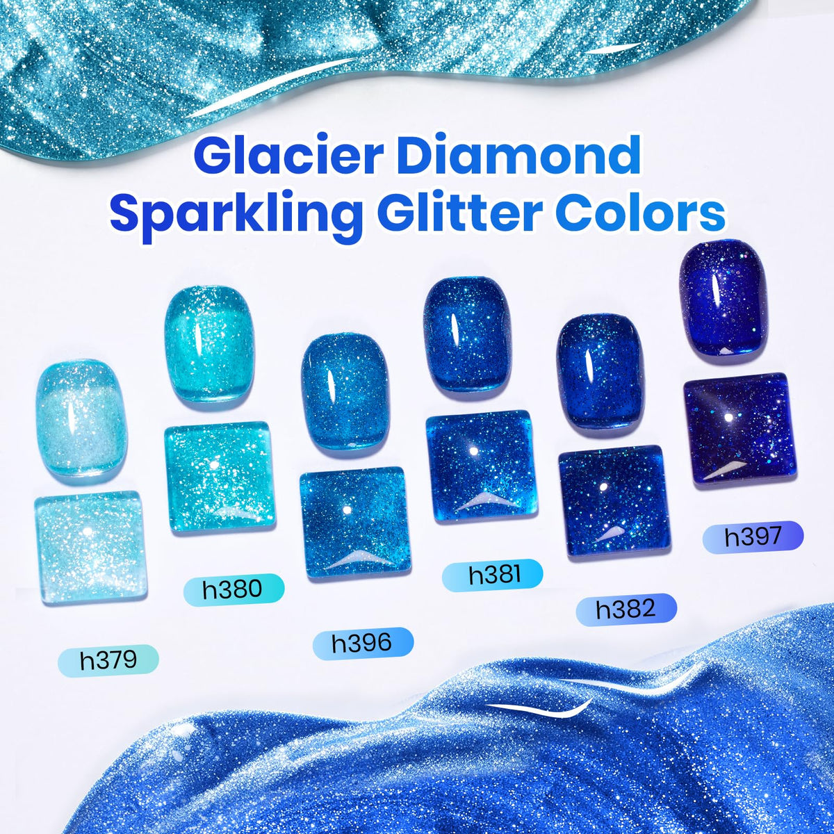 Beetles close-up bottle of ice blue shimmer highlighting smooth formula