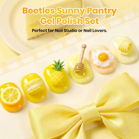 beetles bottle close-up with color-matched label for quick shade identification