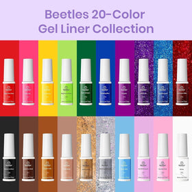 Beetles Gel Polish brush stroke patterns on a nail wheel showing design possibilities
