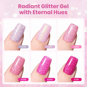 beetles brush stroke swatch pink glitter showing application and smooth finish benefit precision